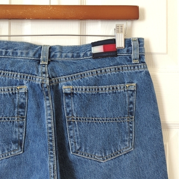 Tommy Hilfiger 2001 Y2K Vintage Medium Wash High Waisted Straight Leg Jeans 9/32 - Picture 14 of 16